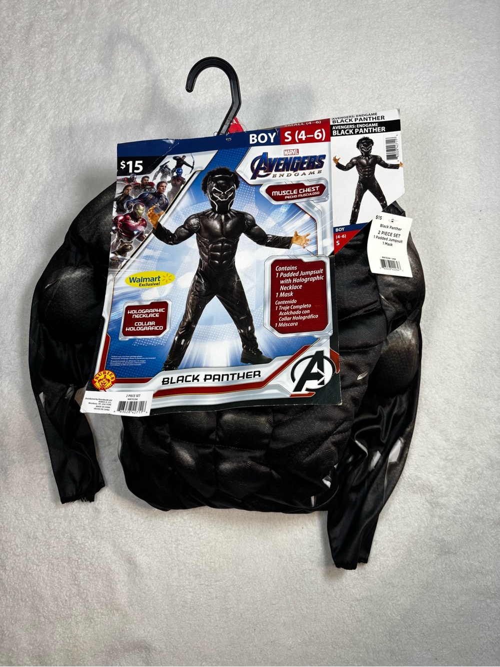 Marvel Avengers Endgame Black Panther Costume Boys Size Small (4-6)